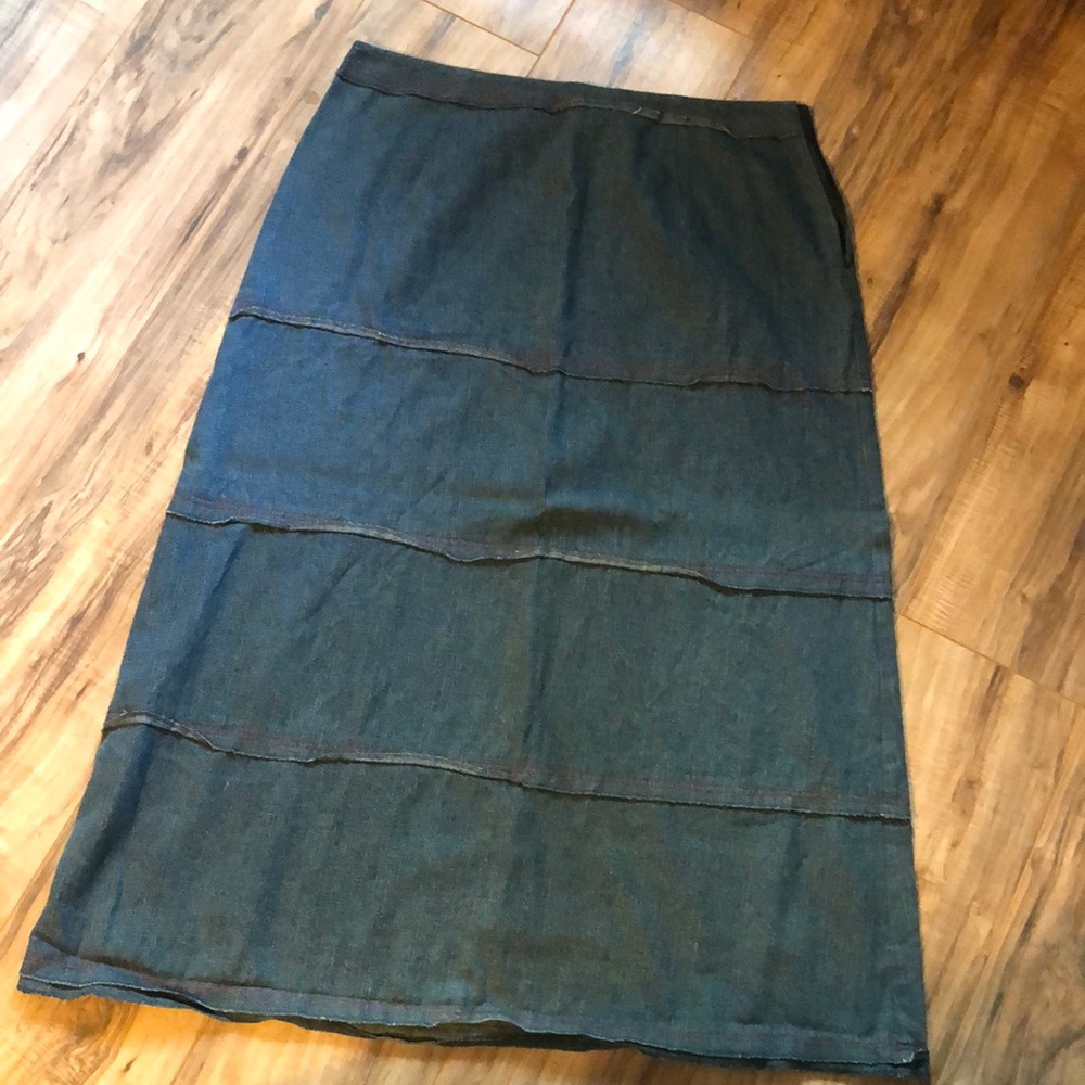 Extra long tiered Jean skirt
